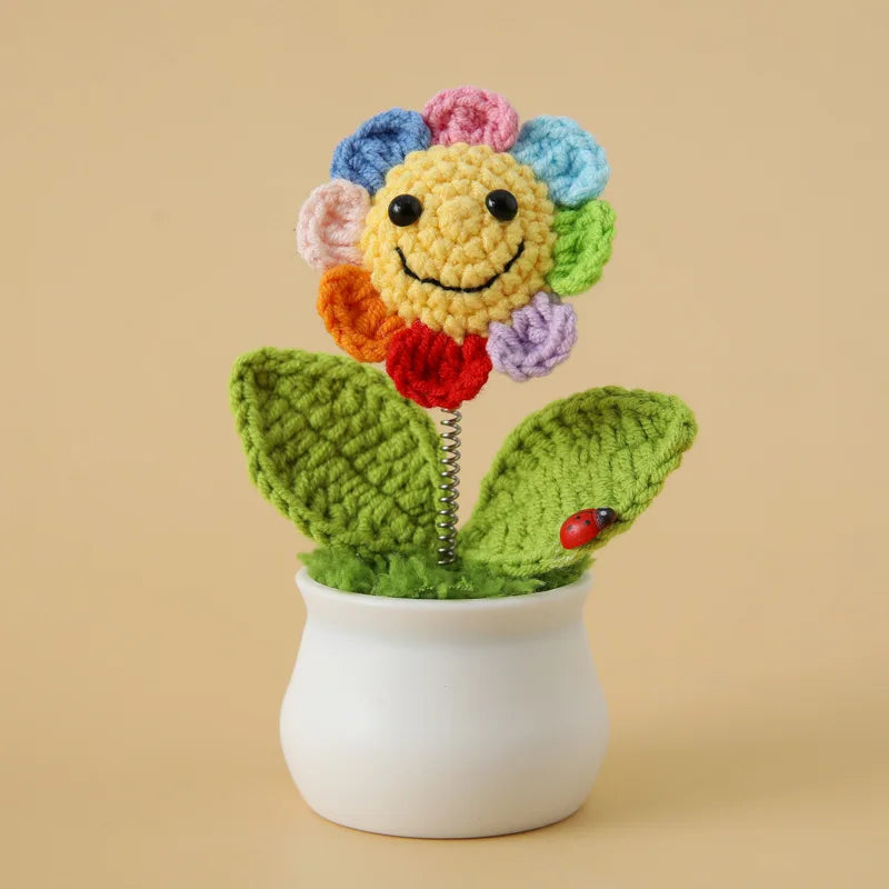 You Did It Crochet Potted Flower